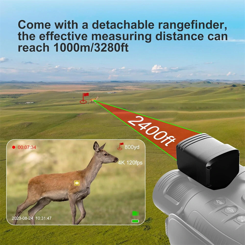 (image for) oneleaf.ai NV200 LRF 50mm 4K Digital Day/Night Vision Binoculars with Rangefinder Waterproof Telescope for Adults Wildlife Monitoring Camera